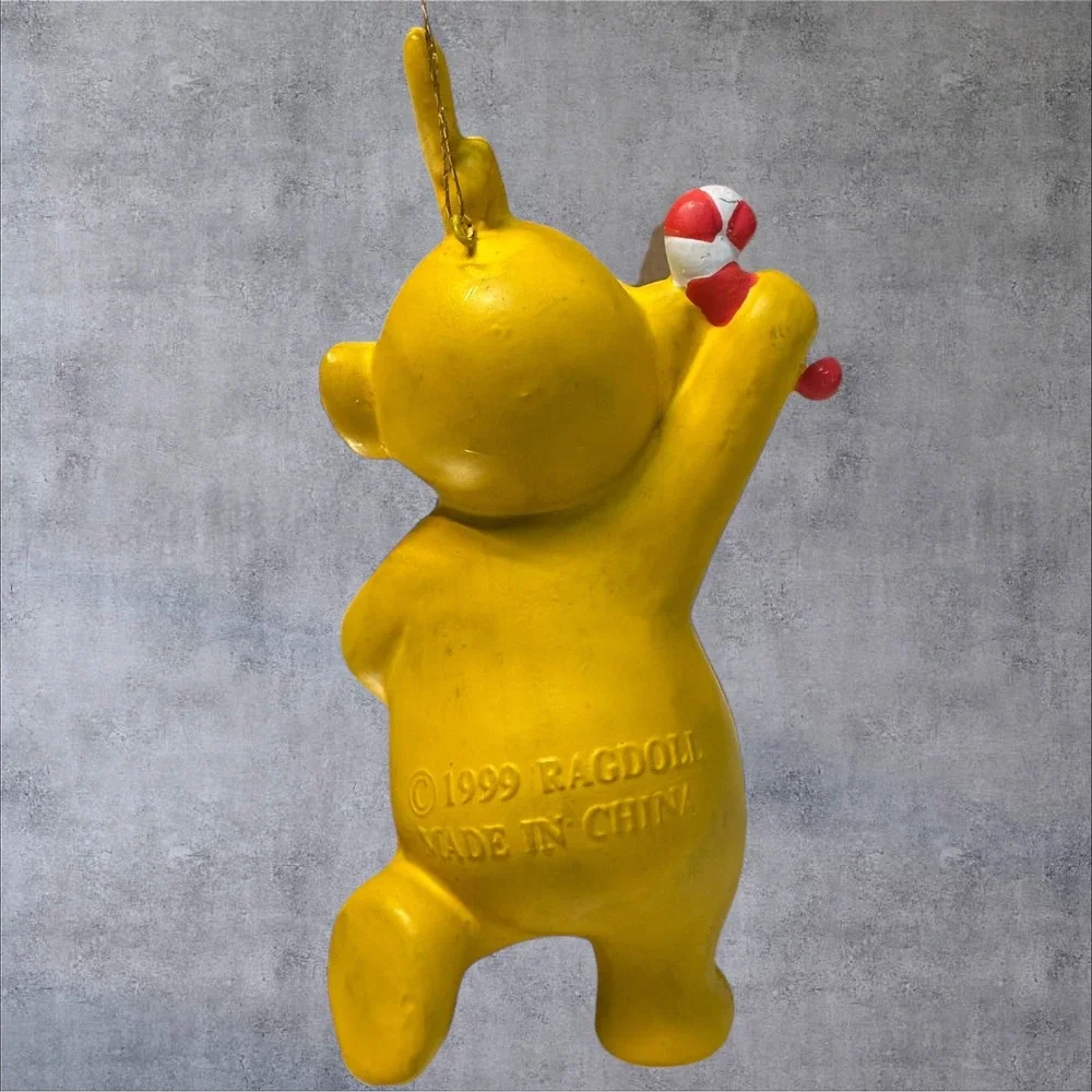 Vintage‎ 1999 Teletubbies Laa-Laa Christmas Ornament Yellow Candy Cane Ragdoll